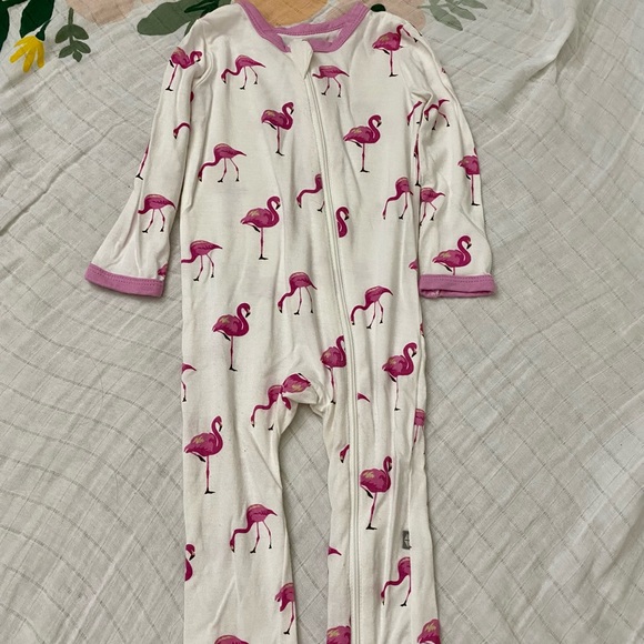 Kyte BABY Other - Kyte Baby Flamingo Zipper long-sleeve romper
